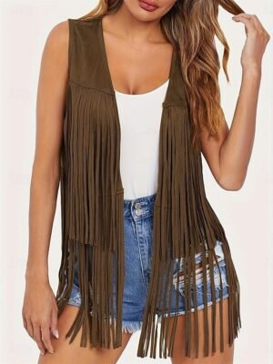 Casual Regular Fit Plain V Neck Sleeveless Vest - Image 30