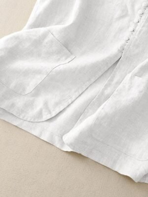 Casual Regular Fit Plain V Neck Sleeveless Short Vest - Image 5