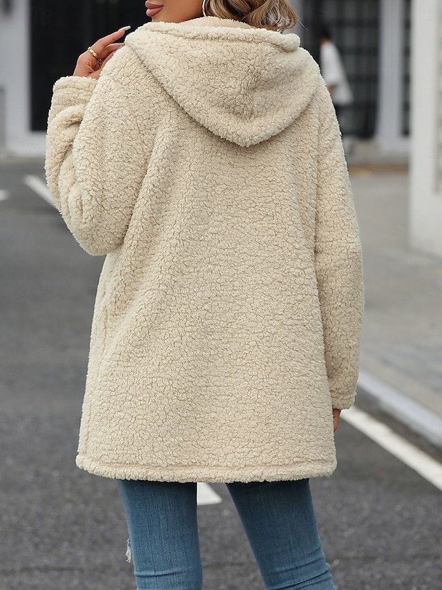 Casual Regular Fit Plain Zip Hoodie Long Sleeve Outerwear - Image 2