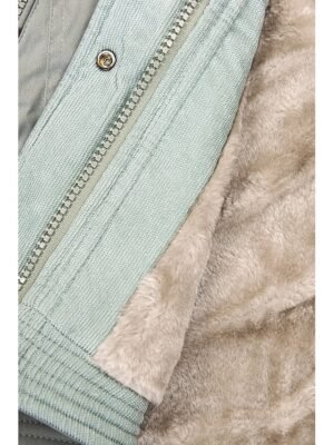 Casual Regular Fit Plain Zipper Hoodie Long Sleeve Parka - Image 10