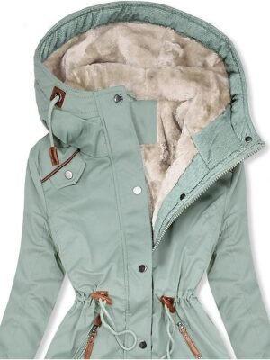 Casual Regular Fit Plain Zipper Hoodie Long Sleeve Parka - Image 11