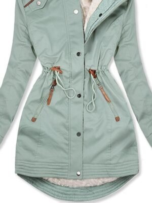 Casual Regular Fit Plain Zipper Hoodie Long Sleeve Parka - Image 12