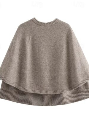 Casual Regular Fit Pure Colour Crew Neck Long Sleeve Knit Top - Image 2