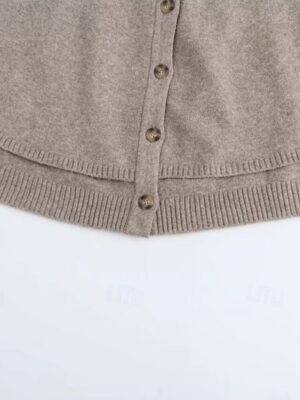 Casual Regular Fit Pure Colour Crew Neck Long Sleeve Knit Top - Image 4