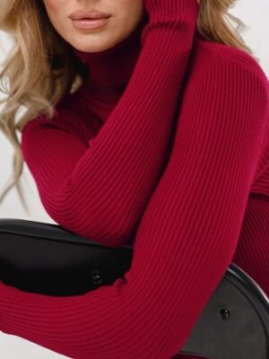 Casual Regular Fit Pure Colour Turtleneck Long Sleeve Regular Sweater - Image 4
