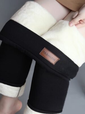Casual Regular Fit Solid Colour Full Length Fleece Trousers - Image 2