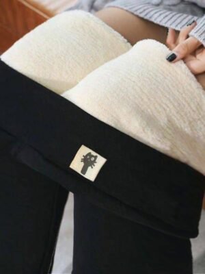 Casual Regular Fit Solid Colour Full Length Fleece Trousers - Image 8