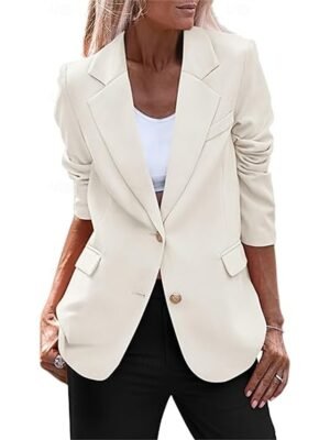 Casual Regular Fit Solid Colour Long Sleeve Winter Blazer - Image 11