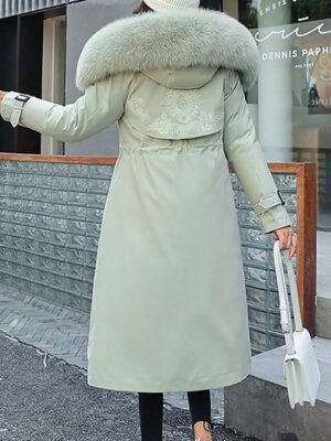 Casual Regular Fit Solid Colour Long Sleeve Long Parka - Image 4