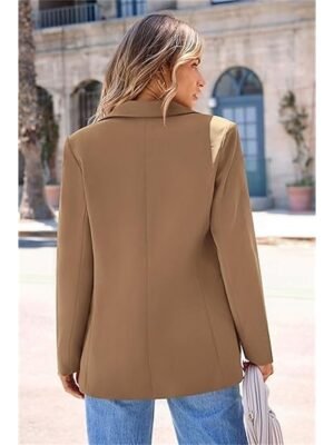 Casual Regular Fit Solid Colour Long Sleeve Winter Blazer - Image 6