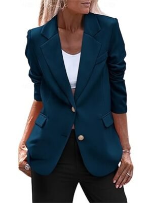 Casual Regular Fit Solid Colour Long Sleeve Winter Blazer - Image 7