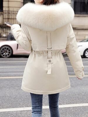 Casual Regular Fit Solid Hoodie Long Sleeve Winter Parka - Image 12