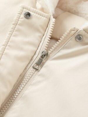 Casual Regular Fit Solid Hoodie Long Sleeve Winter Parka - Image 6