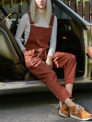 Casual Regular Fit Solid U Neck Sleeveless Wide-Leg Summer Jumpsuit - Image 2