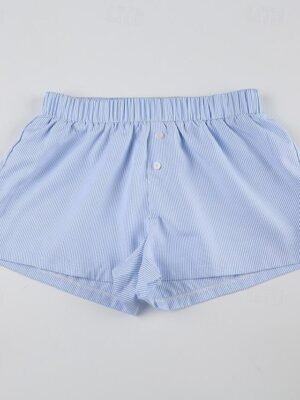 Casual Regular Fit Striped Print Breathable Summer Shorts - Image 13