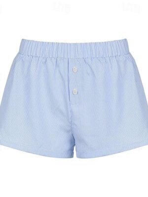 Casual Regular Fit Striped Print Breathable Summer Shorts - Image 7