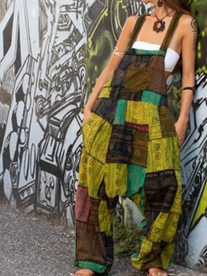 Casual Regular Floral U Neck Sleeveless Jumpsuit - Image 1