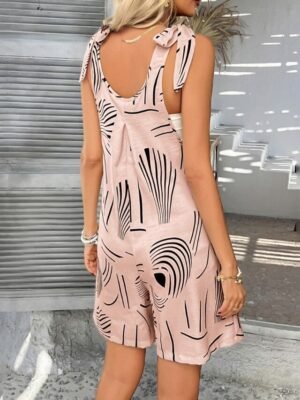 Casual Regular Floral U Neck Sleeveless Summer Romper - Image 16