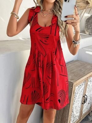 Casual Regular Floral U Neck Sleeveless Summer Romper - Image 3