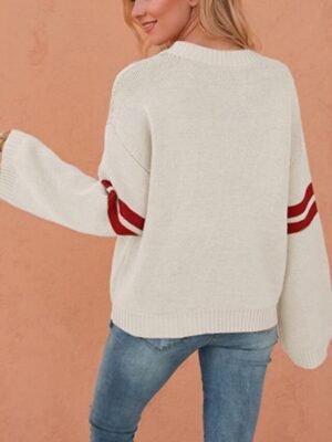 Casual Regular Heart Crew Neck Long Sleeve Regular Sweater - Image 2