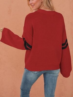 Casual Regular Heart Crew Neck Long Sleeve Regular Sweater - Image 5