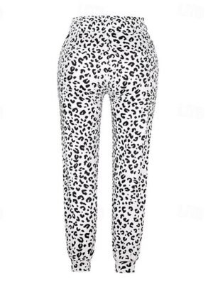 Casual Regular Leopard Drawstring Ankle-Length Trousers - Image 4