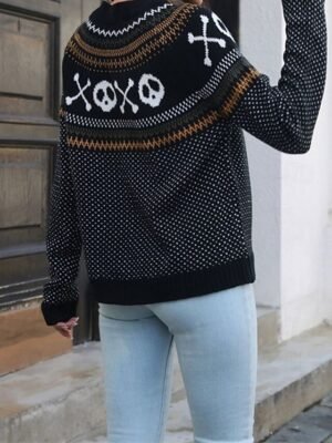 Casual Regular Monster Crew Neck Long Sleeve Knitted Top - Image 4
