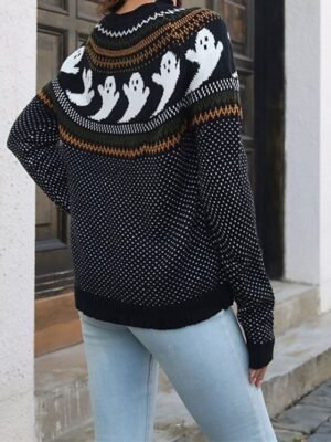 Casual Regular Monster Crew Neck Long Sleeve Knitted Top - Image 7