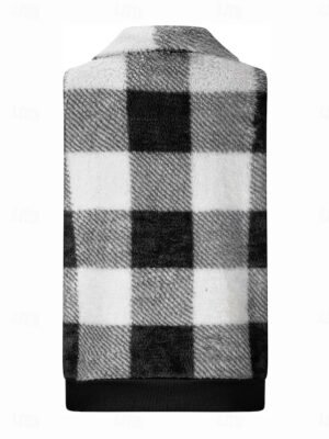 Casual Regular Plaid Stand Collar Sleeveless Vest - Image 2