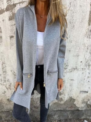 Casual Regular Plain Hooded Long Sleeve Jacket - Image 1