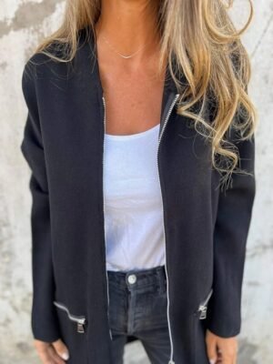 Casual Regular Plain Hooded Long Sleeve Jacket - Image 10