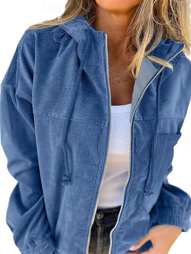 Casual Regular Plain Hooded Long Sleeve Jacket - Image 2