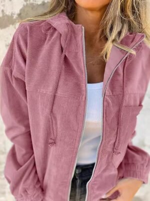 Casual Regular Plain Hooded Long Sleeve Jacket - Image 3