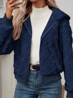 Casual Regular Plain Hooded Long Sleeve Teddy Coat - Image 7