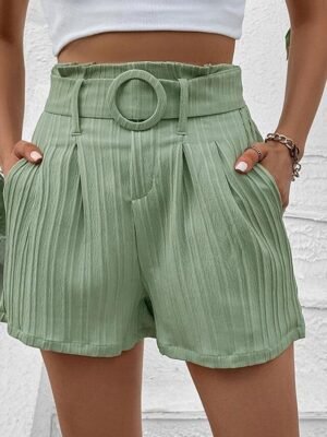 Casual Regular Plain Shorts Side Pockets Micro-elastic - Image 2