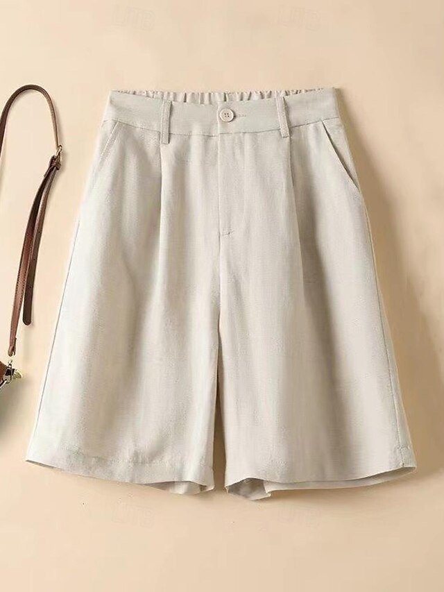 Casual Regular Plain Side Pocket Shorts - Image 1