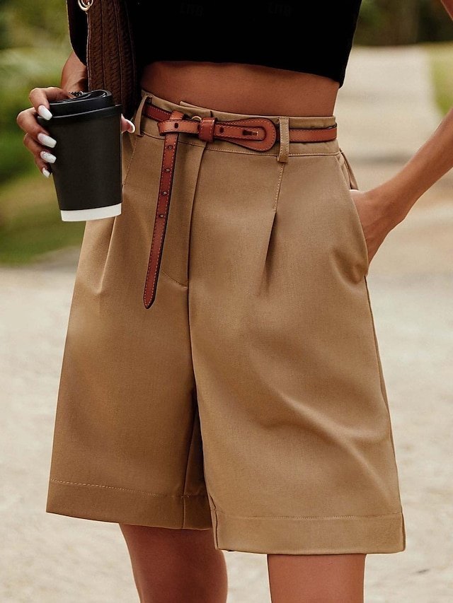 Casual Regular Plain Side Pocket Summer Shorts - Image 1