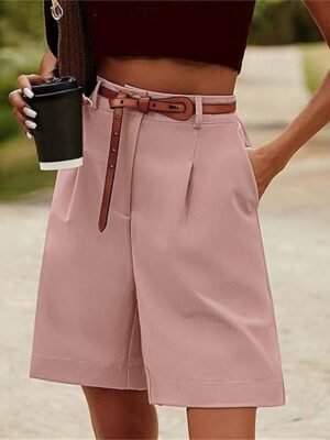 Casual Regular Plain Side Pocket Summer Shorts - Image 10