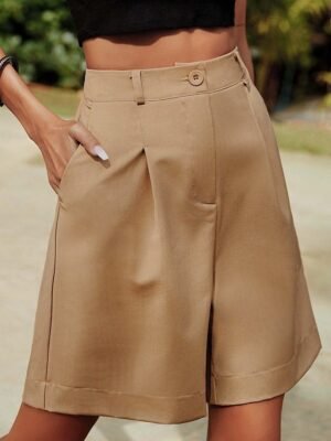 Casual Regular Plain Side Pocket Summer Shorts - Image 2