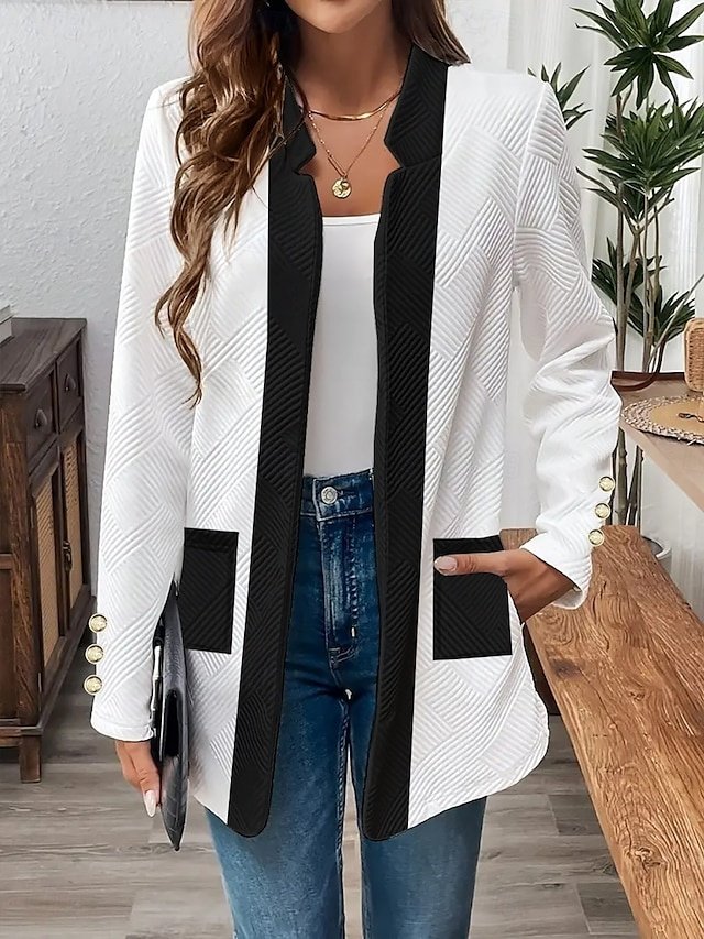 Casual Regular Plain Stand Collar Long Sleeve Jacket - Image 1