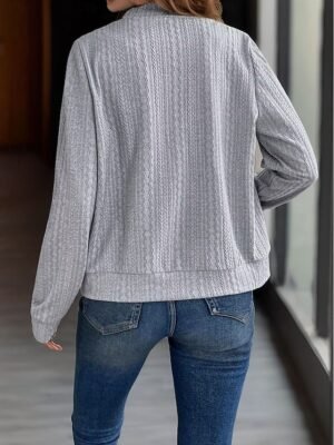 Casual Regular Plain Stand Collar Long Sleeve Jacket - Image 2