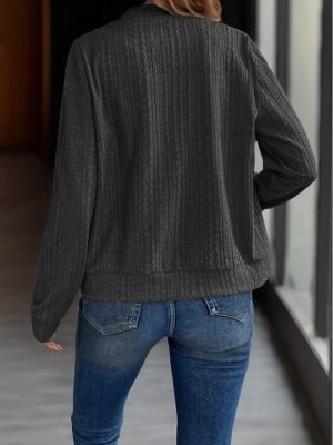 Casual Regular Plain Stand Collar Long Sleeve Jacket - Image 4