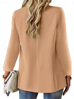 Casual Regular Plain Turndown Long Sleeve Blazer - Image 10