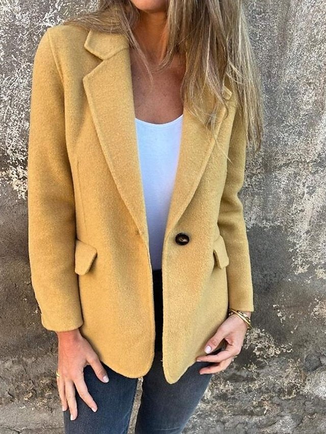 Casual Regular Plain Turndown Long Sleeve Winter Coat - Image 2