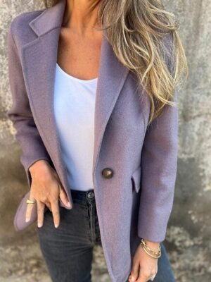 Casual Regular Plain Turndown Long Sleeve Winter Coat - Image 3