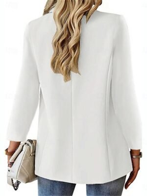 Casual Regular Plain Turndown Long Sleeve Blazer - Image 3