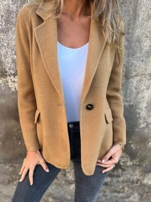 Casual Regular Plain Turndown Long Sleeve Winter Coat - Image 4