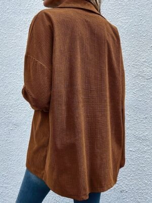 Casual Regular Plain Turndown Long Sleeve Jacket - Image 5