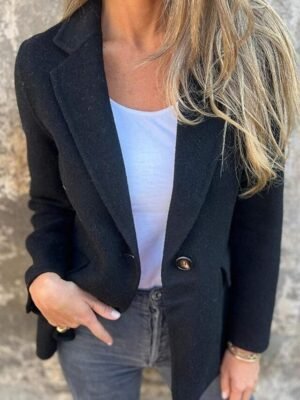 Casual Regular Plain Turndown Long Sleeve Winter Coat - Image 5