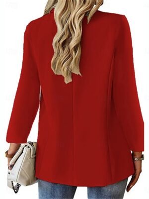 Casual Regular Plain Turndown Long Sleeve Blazer - Image 6